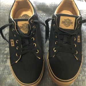 Harley Davidson womens black canvas tennis shoes, size 9, worn maybe twice.